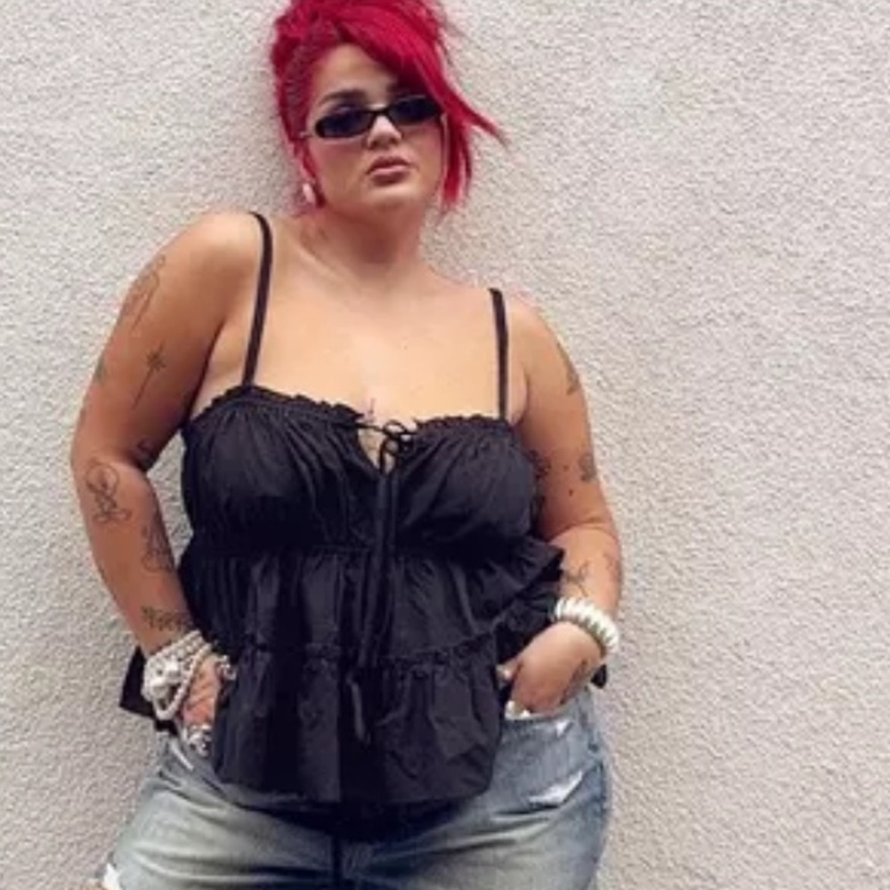 Torrid Black Festi Tiered Bow Cami 6X